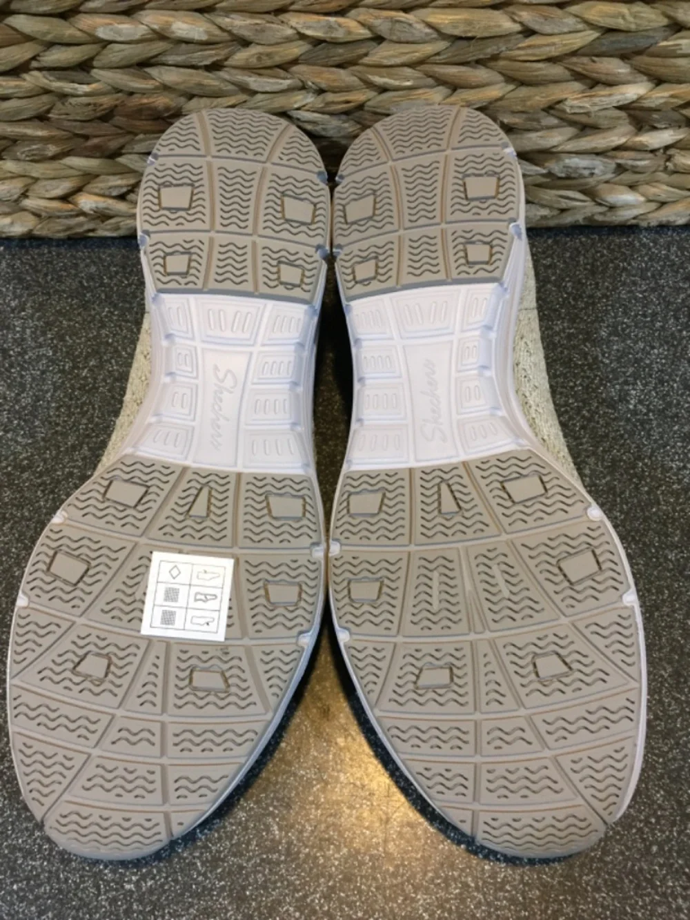 Skechers Light Tan Knit Slip-On Flats